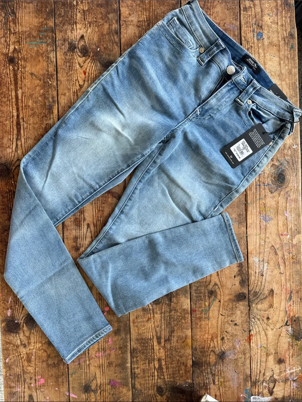 True Religion Men's Light Wash Slim Straight Jeans